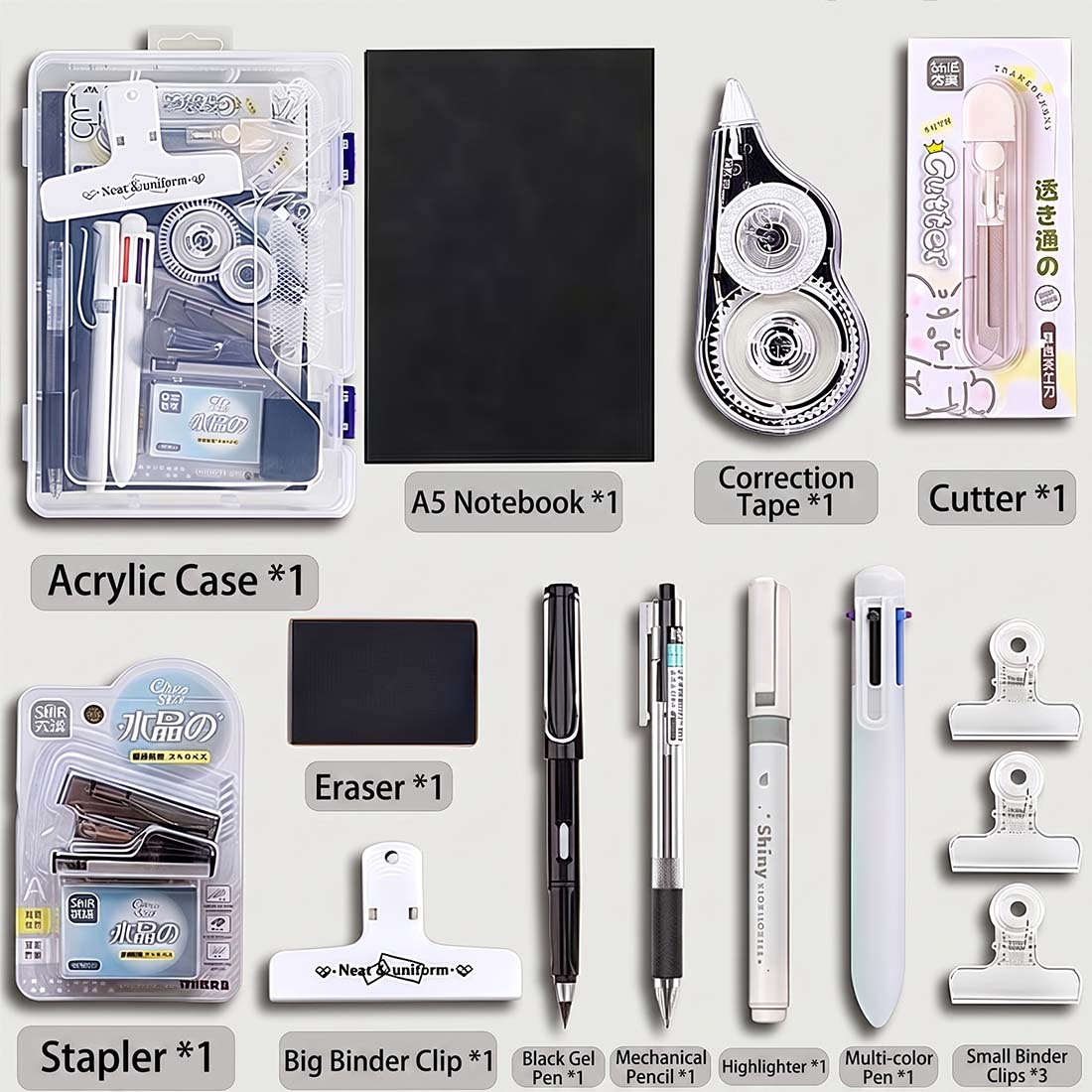 Personalized Pencil Boxes Stationery Set Back to school Durable Plastic