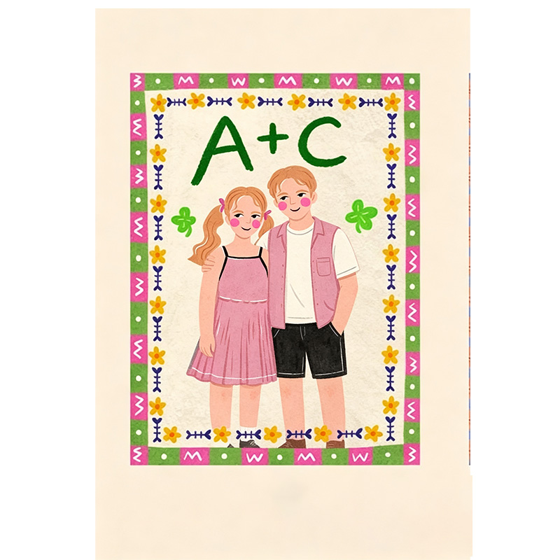 Personalized Photo Badly Drawn Portrait Custom Couple Portrait Hand Drawn Quirky Portrait Wall Art Portrait from Photo Cute Couple illustration