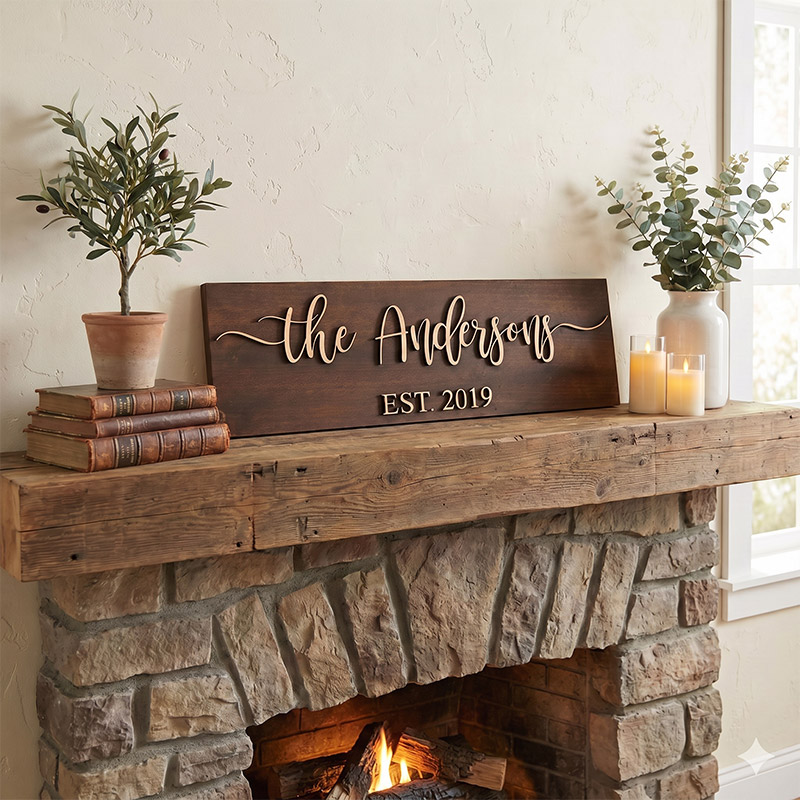Personalized Family Name Wood Sign Custom Established Year Family Gift Housewarming Gift New Home Gift
