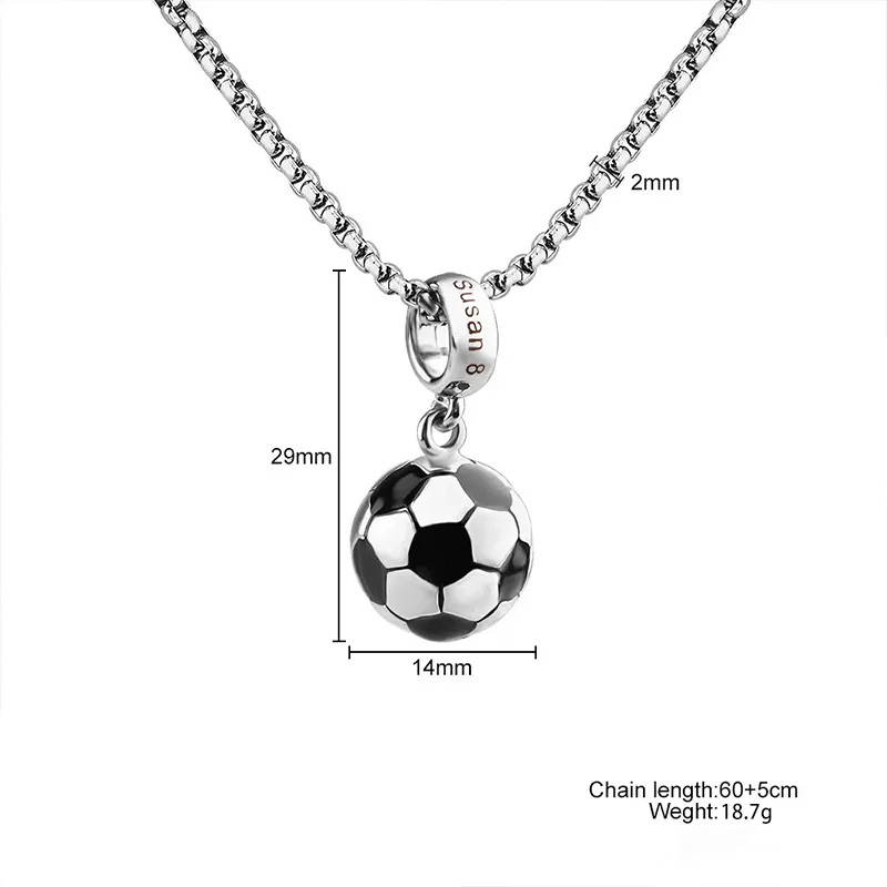 Personalized Soccer Ball Pendant Necklace with Custom Name and Number for Sports Lovers