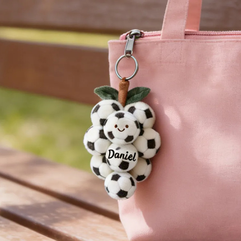 Personalized Soccer Ball Keychain with Custom Name for Dedicated Soccer Fans