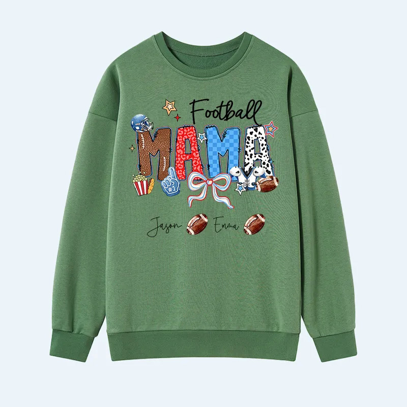 Personalized American Football Sweatshirt with Custom Name and Design for Mom Nana and More