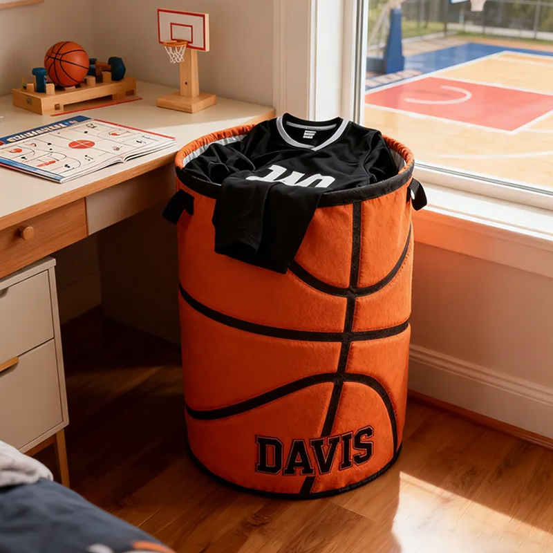 Personalized Basketball Storage Basket with Custom Name for Fans and Athletes