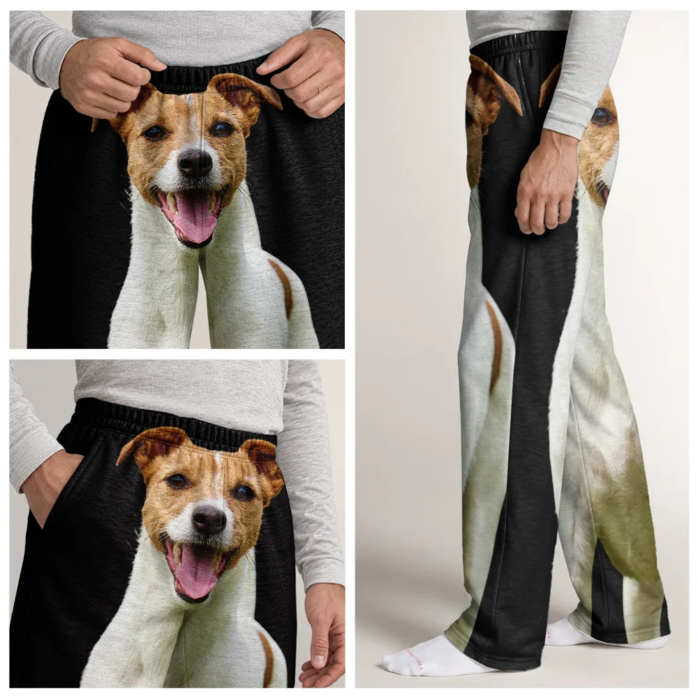 Personalized Pet Photo Gift For Pet Lovers -Custom Photo Funny Pet Face Pajama Pants