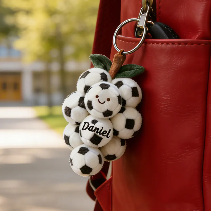 Personalized Soccer Ball Keychain with Custom Name for Dedicated Soccer Fans