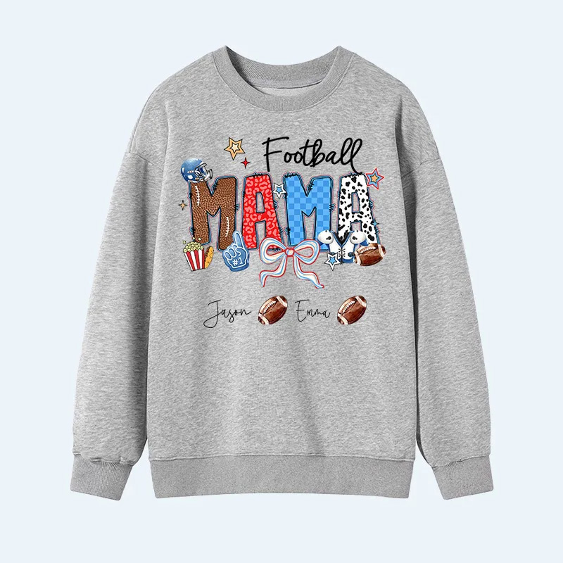 Personalized American Football Sweatshirt with Custom Name and Design for Mom Nana and More