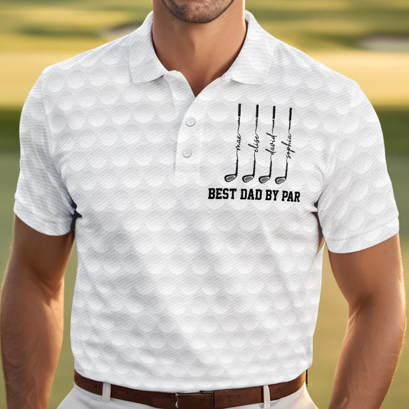 Personalized Golf Polo Shirt Custom All Over Print Polo Shirt Father's Day Birthday Golf Gifts For Dad Grandpa