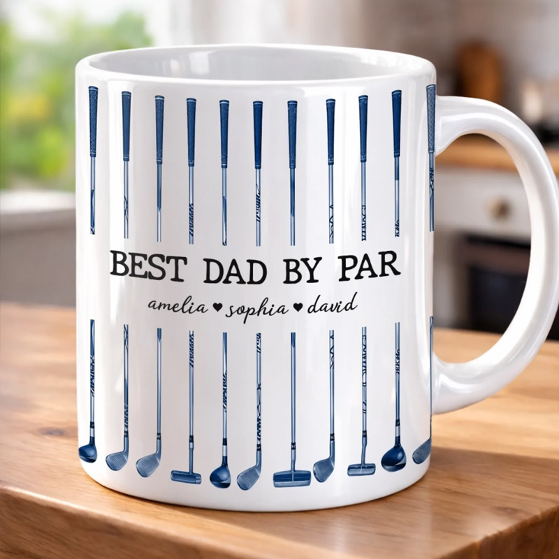 Personalized Golf Mug Custom Name Best Dad By Par Father's Day Birthday Golf Gifts For Dad Grandpa