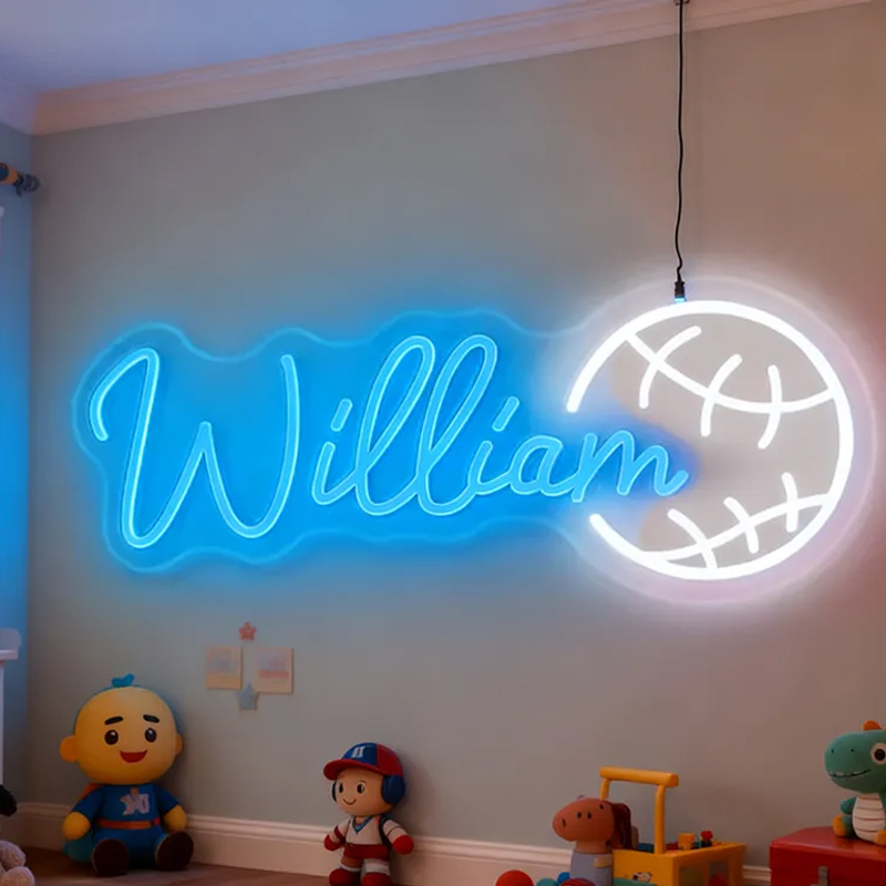 Personalized Baseball Neon Sign with Custom Name for Sports Fans 