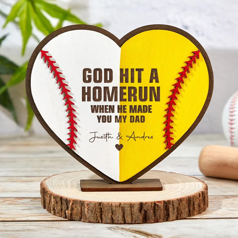 Personalized Baseball Softball Heart Plaque with Custom Text
