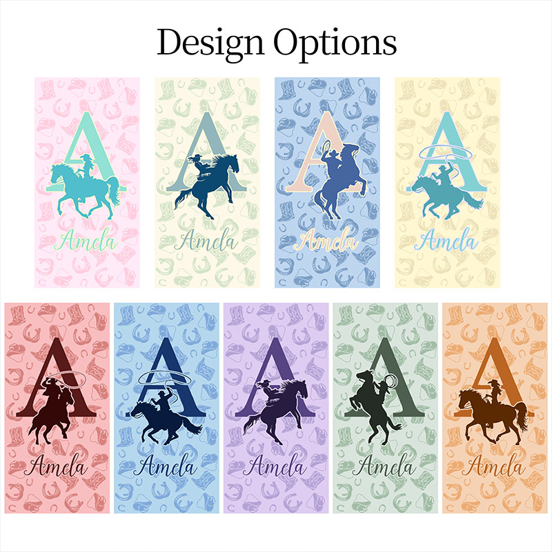 Personalized Equestrian Beach Towel Customized with Initials for Horseback Riding Lovers Gift for Equestrian Lovers