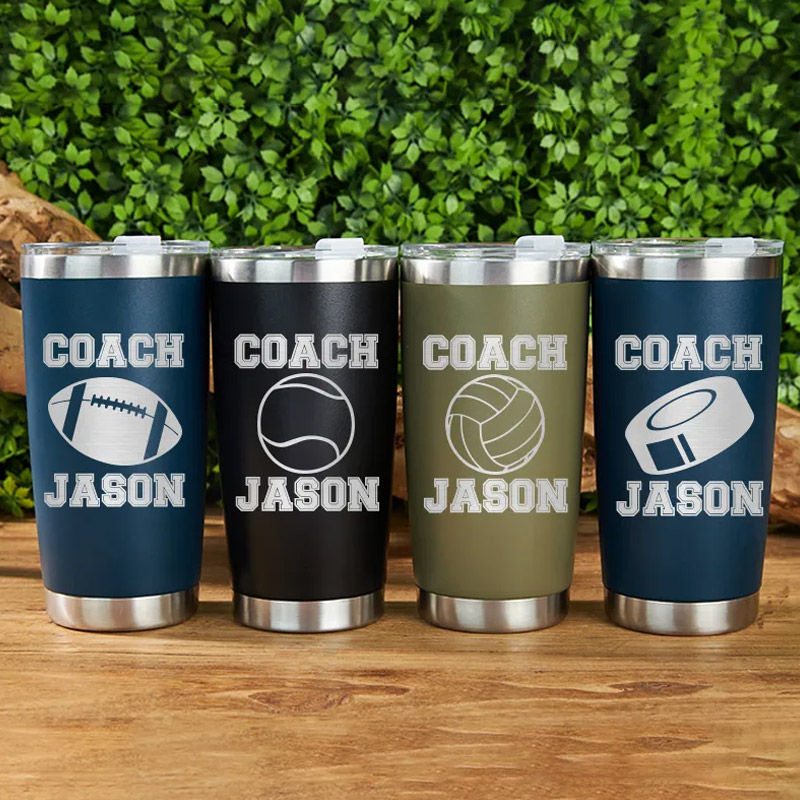 Personalized Tumbler with Custom Name and Sport Icon