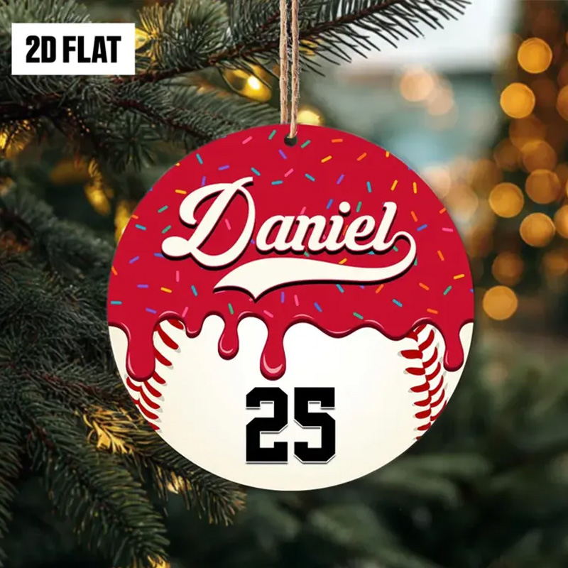 Personalized Basketball Christmas Ornament with Custom Name and Number