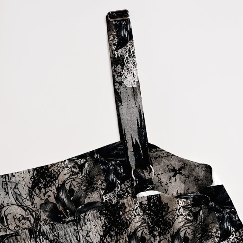 Gothic Maxi Dress Graveyard Ghost Cross Print Gift for Gothic Lovers