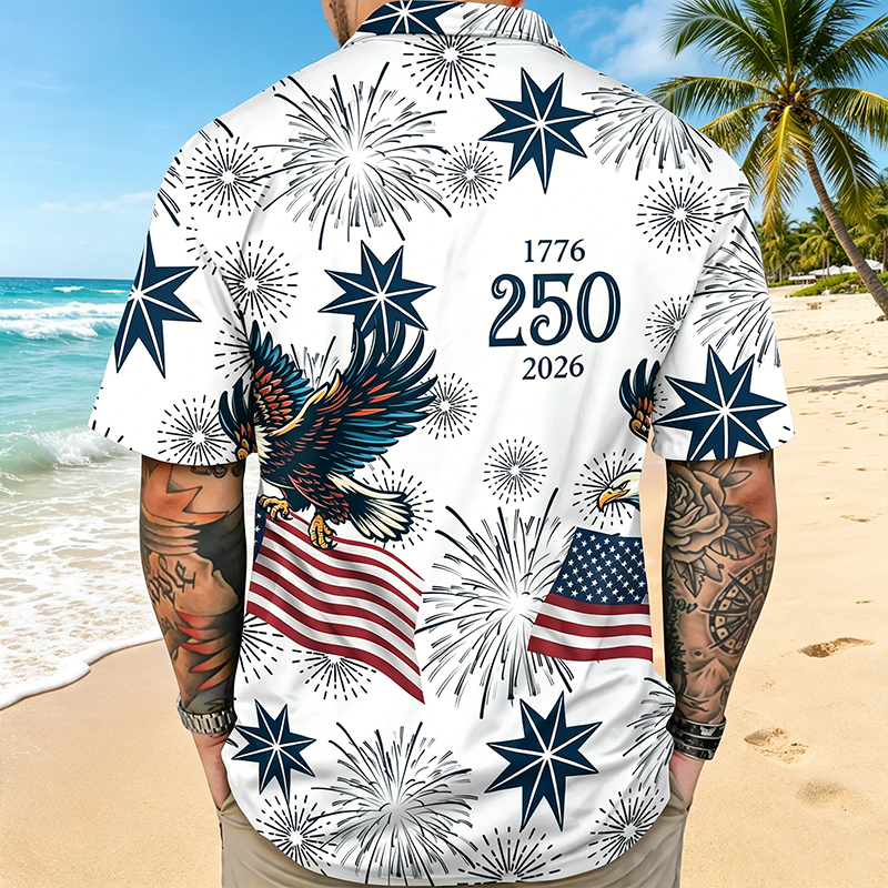 Personalized USA 250 Anniversary Eagle 1776-2026 Hawaii Shirt