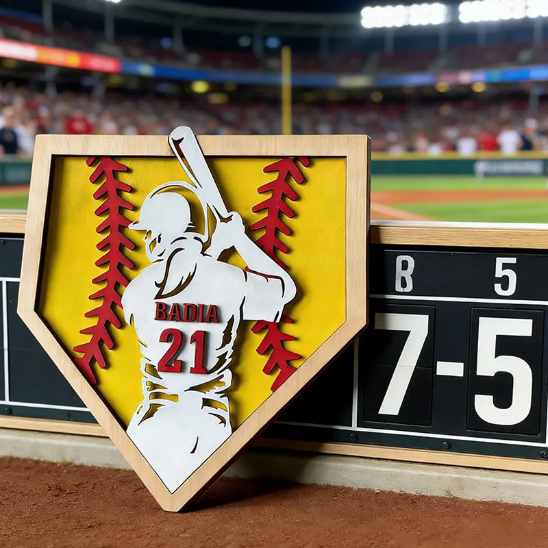 Personalized Softball Name Sign 3D Softball Plaque Gift for Softball Lovers Softball Girls