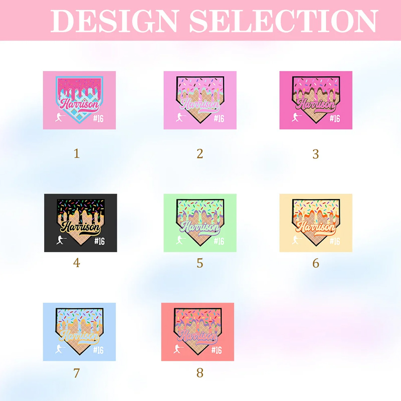 Personalized Baseball Ice Cream Dripping Soft Fleece Throw Blanket with Name and Number Home Decor Game Day Birthday Gift for Baseball Lovers