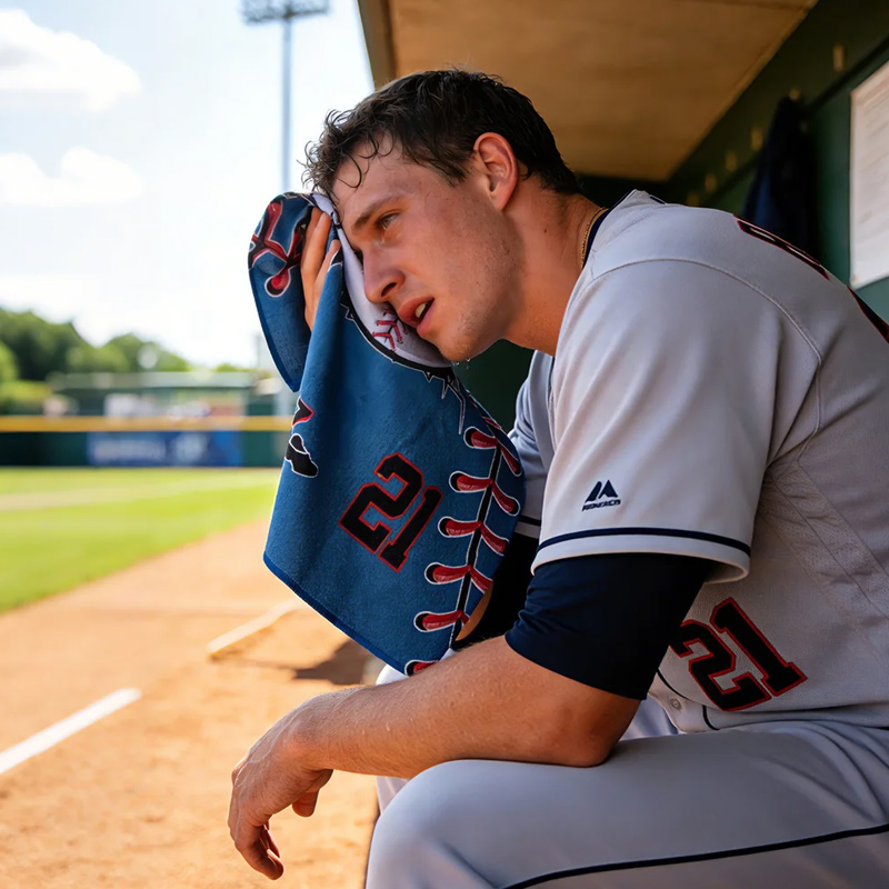 Personalized Character Silhouette Sports Towel with Name Number and Hanging Clip Game Day Gift for Sports Lovers