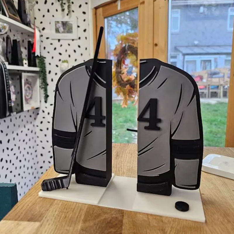 Personalized Ice Hockey Book Ends Shelf Decor Gift for Ice Hockey Lovers