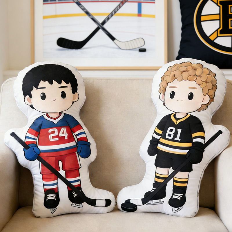 Personalized Cute Player Ice Hockey Pillow Number 81 Gift for HR Fans