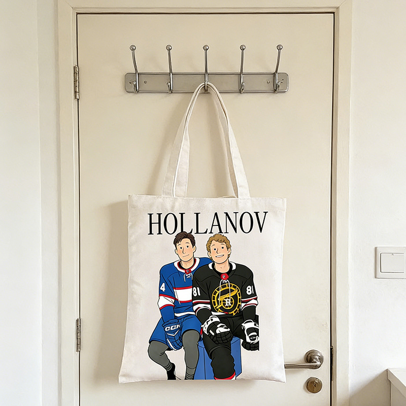 Personalized HR Hockey Tote Bag with Hollanov Cute Character Cartoon For Movie Book Fans Gift
