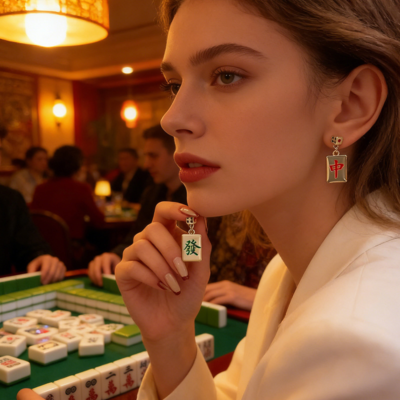 Mahjong Earring Mahjong Enthusiast Accessories Mahjong Dice Earrings