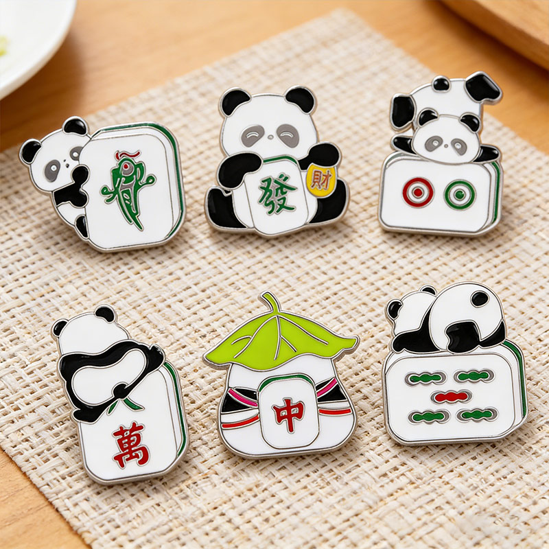 Cute Panda Mahjong Pin A Gift for Mahjong Enthusiasts