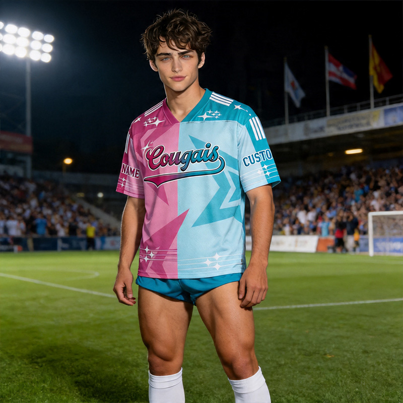 Personalized Soccer Mesh Jersey Custom Two-Tone Design with Name and Number Gift for Soccer Fans