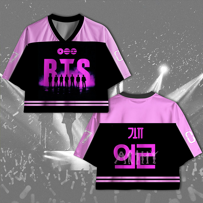 K-Pop Crop Top Jersey Purple Fan Jersey Merch Concert Outfif