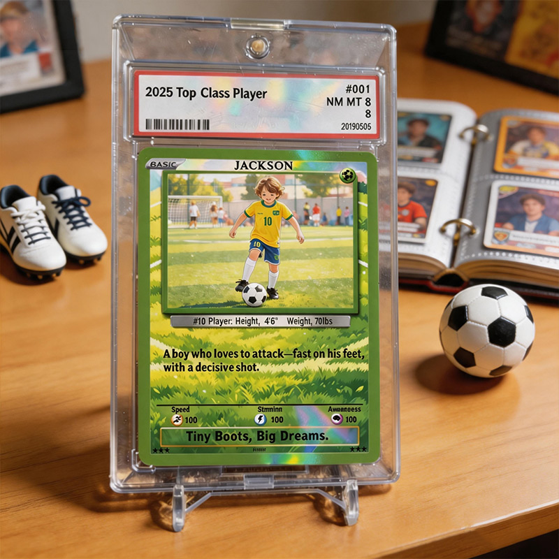 Personalized Funny Classic Card with Photo Glitter Anniversary Game Card Soccer Card Gift for Soccer Player