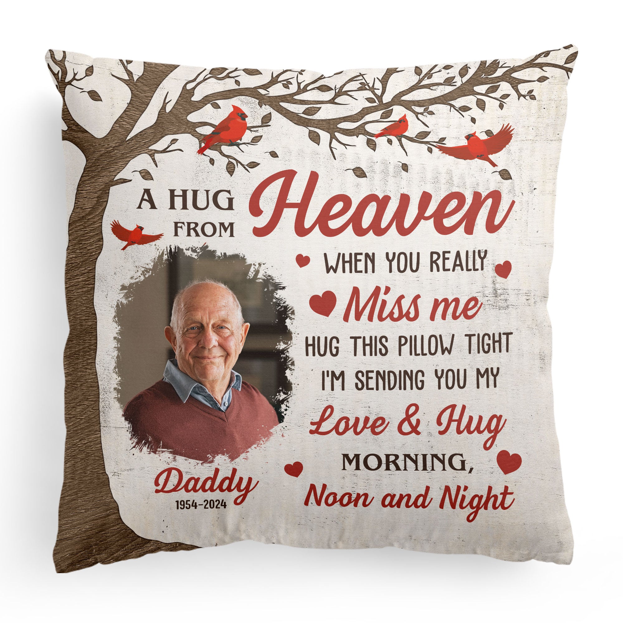 Personalized Memorial Pillow A Hug From Heaven Memorial Gift Custom Photo Memory Pillow 