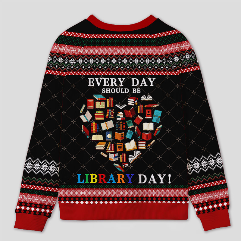 Personalized Library Day Celebration Ugly Sweater Office Holiday Party Gift for Librarians