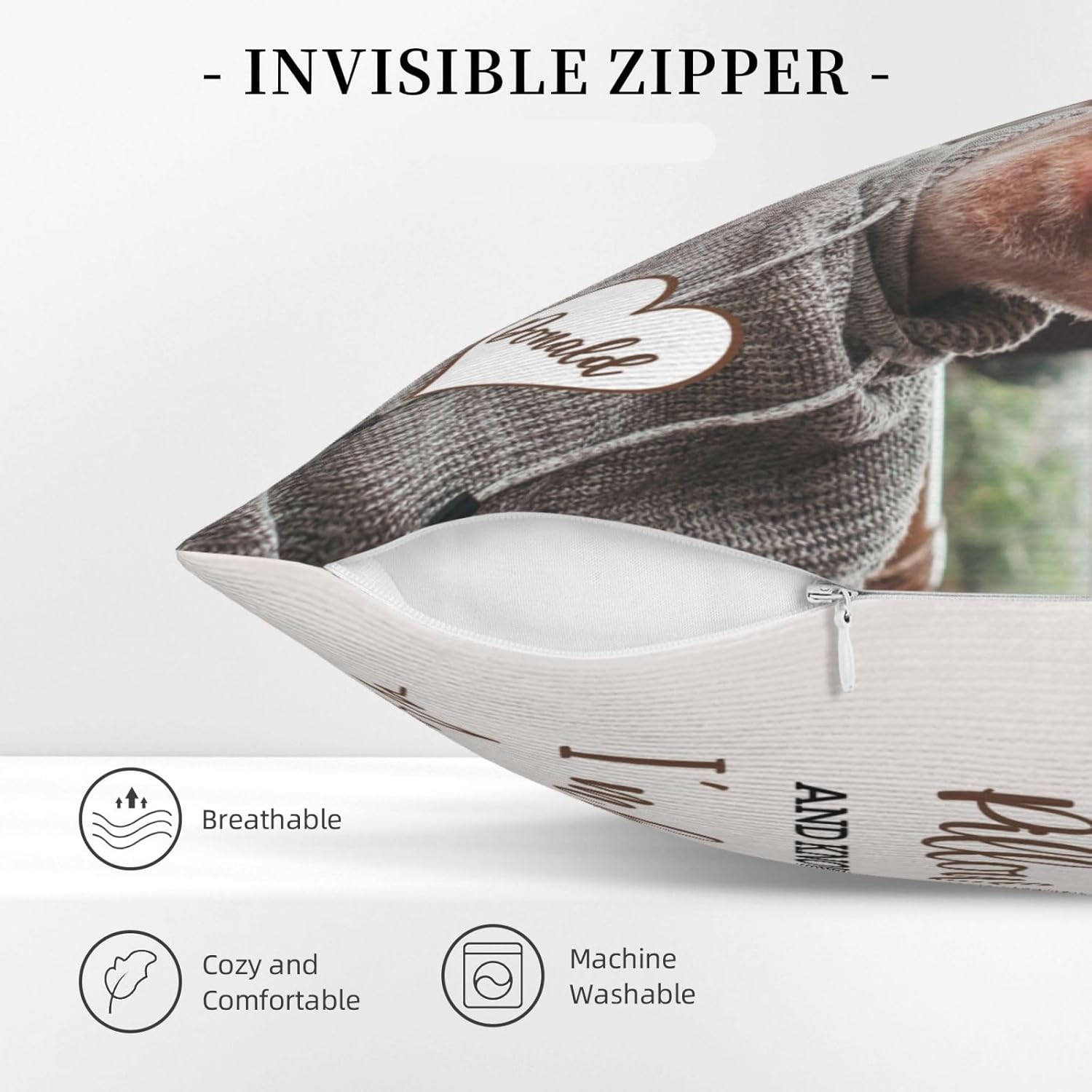 Personalized Photo Memorial Throw Pillow with Name Custom Double Sided Pillow Sympathy Bereavement Gift for Loss of Loved One