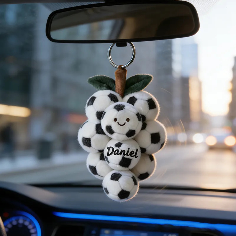 Personalized Soccer Ball Keychain with Custom Name for Dedicated Soccer Fans
