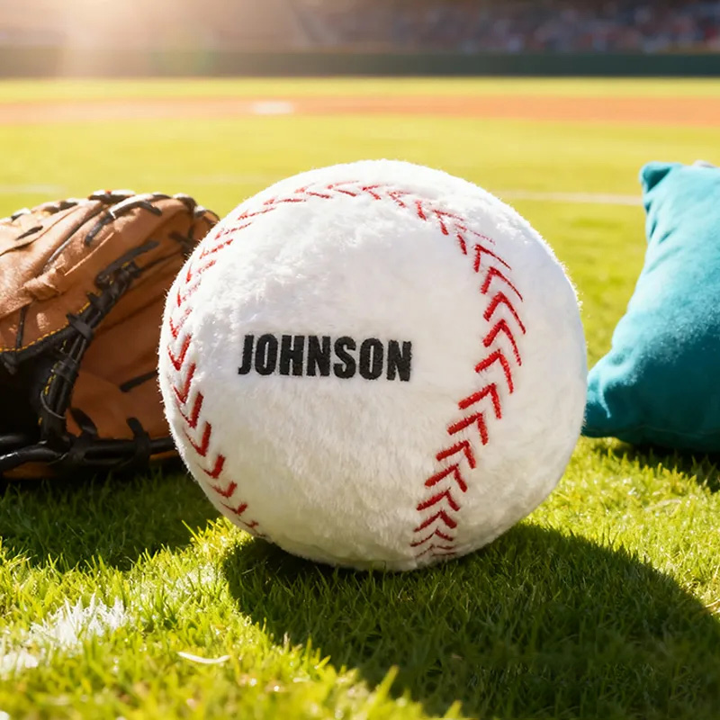 Personalized Baseball Shaped Pillow with Custom Name for Sports Lovers and Kids