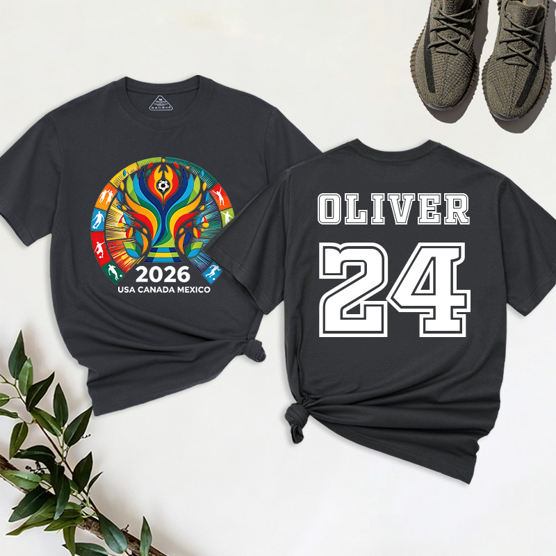 Personalized Football Cup T-Shirt 2026 USA Canada Mexico Football Match Tee Custom Name and Number Gift for Football Fans