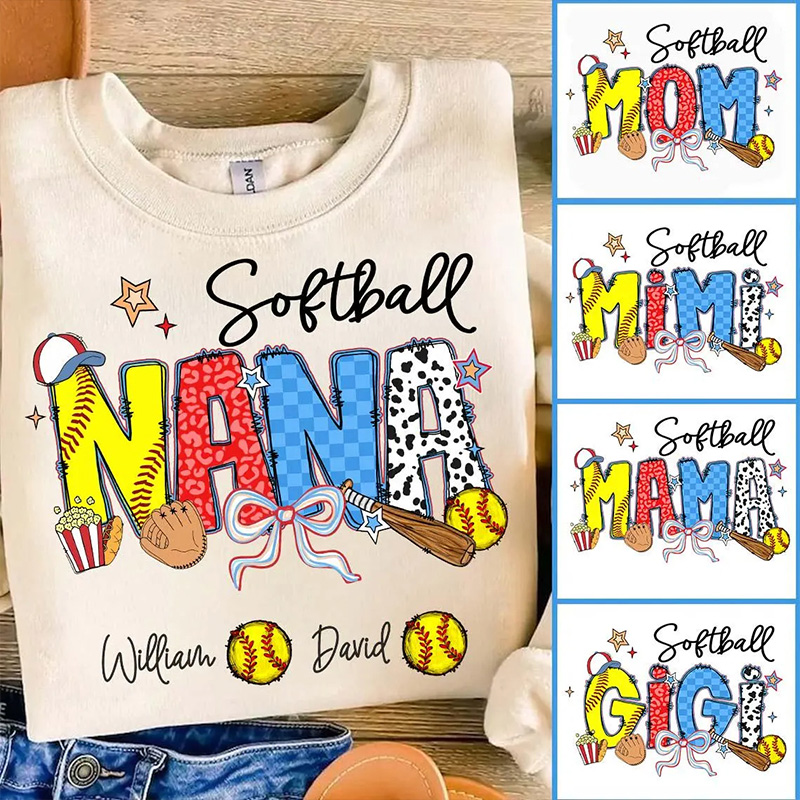 Personalized Baseball Sweatshirt with Custom Name and Design for Mom Nana and More