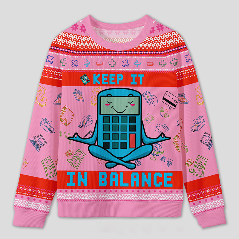 Personalized Funny Finance Yoga Ugly Sweater Office Holiday Party Gift for Accountants