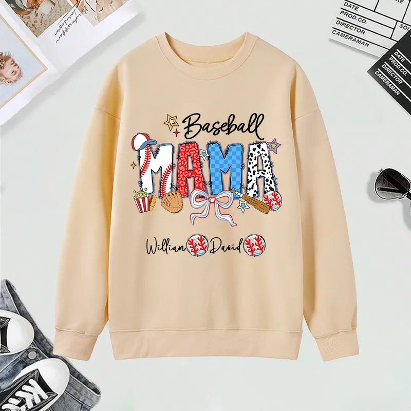 Personalized Baseball Sweatshirt with Custom Name and Design for Mom Nana and More