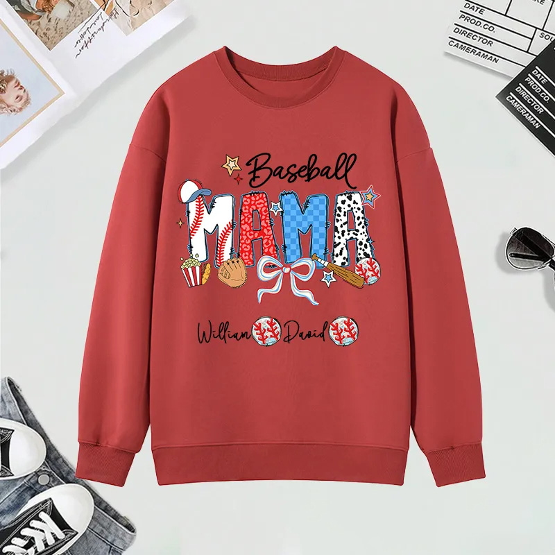 Personalized Baseball Sweatshirt with Custom Name and Design for Mom Nana and More