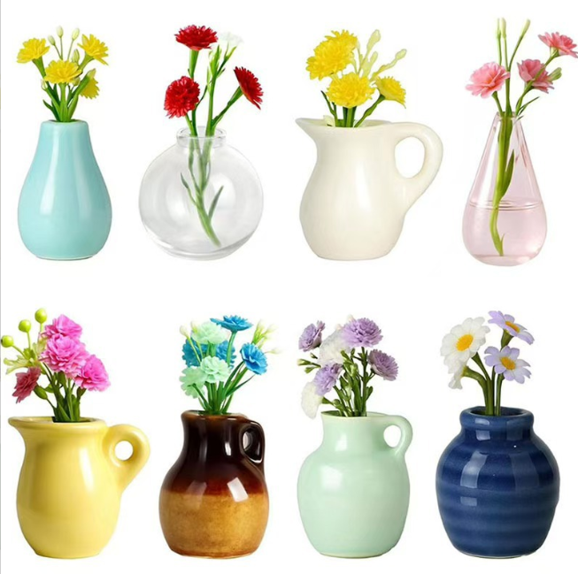 Personalized Handmade Ceramic /Glass Mini Vase Fridge Magnets Refrigerator Magnets for Kitchen