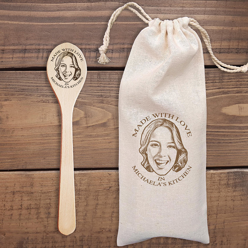 Personalized Face Photo Wood Spoon Engraved Photo Chef Gift Husband Gift Couple Gift for Newlyweds