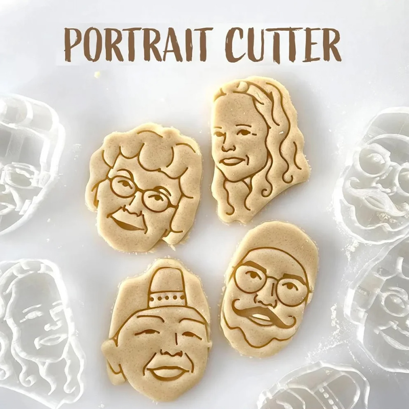 Personalized Family Portrait Cookie Cutter Custom Face Stamp Made from Photo Gingerbread Baking Gift Birthday Gift