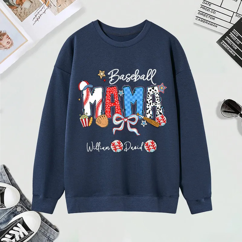 Personalized Baseball Sweatshirt with Custom Name and Design for Mom Nana and More