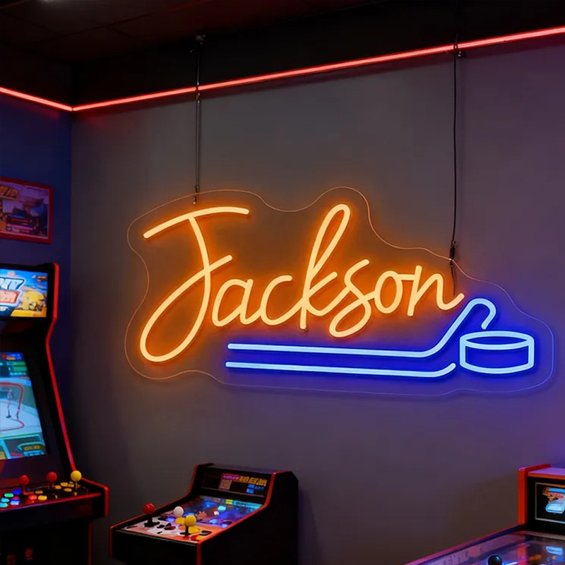 Personalized Ice Hockey Neon Sign with Custom Name for Ice Hockey Fans and Bedrooms 