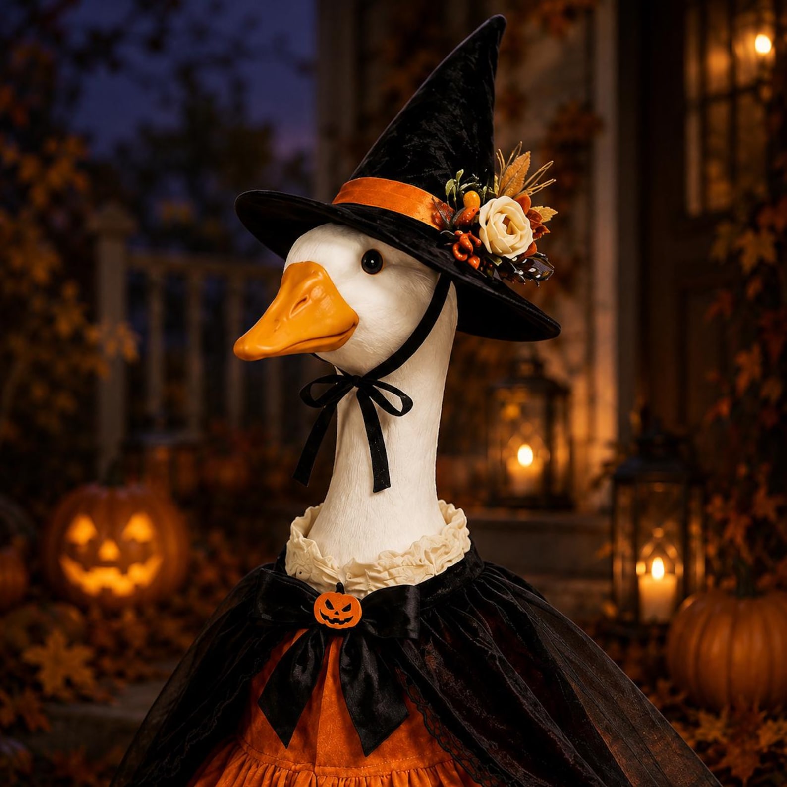 Witch Gardener Goose Outfit 23 Inch Porch Goose Costume Halloween Porch Decorations