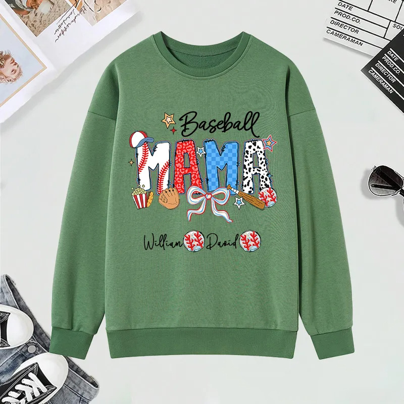 Personalized Baseball Sweatshirt with Custom Name and Design for Mom Nana and More