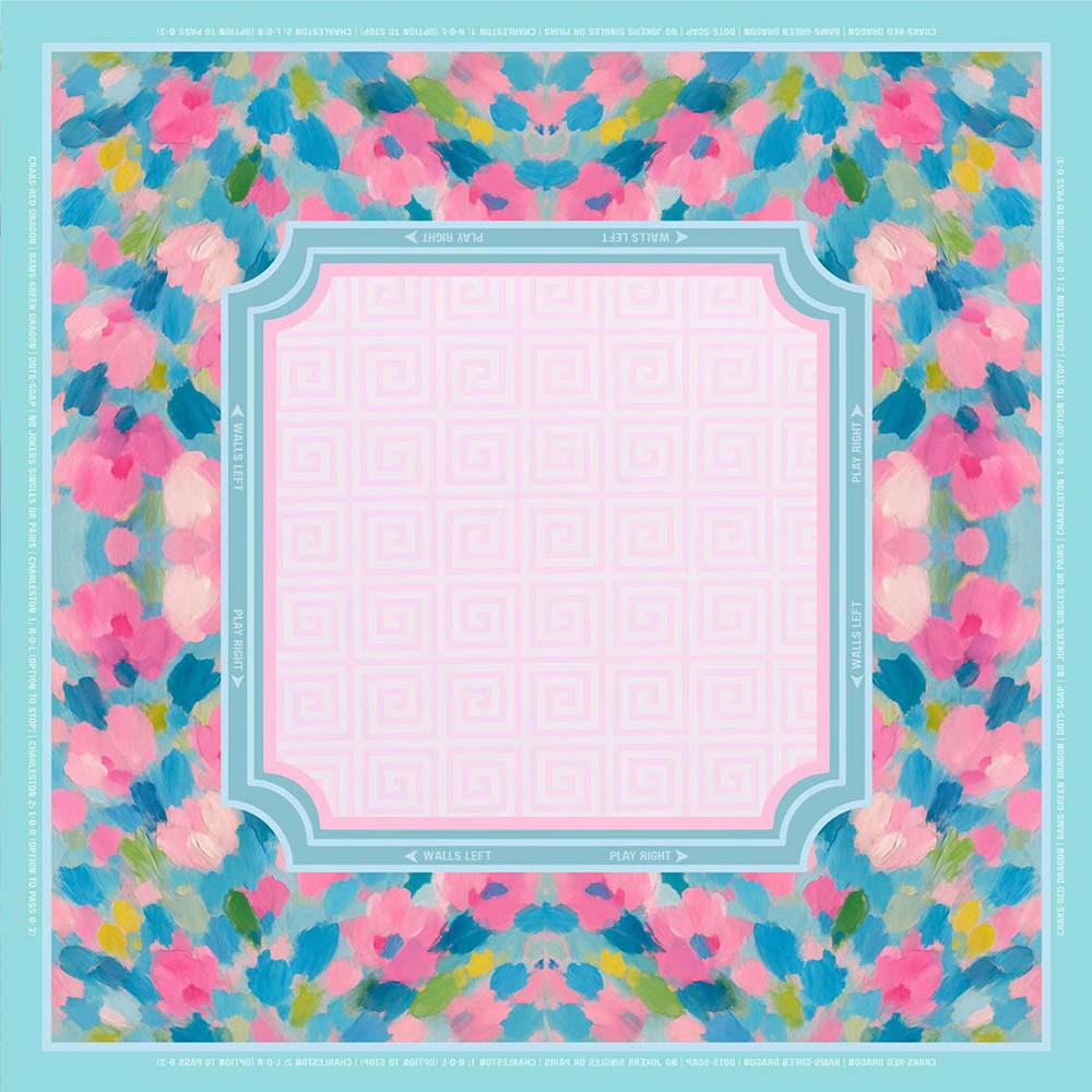 Mahjong Mat Watercolor Bloom Floral Neoprene Instructional Table Mat