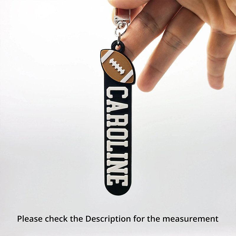 Personalized American Football 3D Printed Hard Plastic Keychains with Custom Your Name 