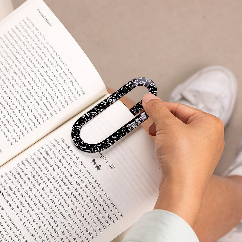 Personalized Pencil Notebook Jumbo Paperclip Acrylic Bookmark Clip Set of 3 with Surname Teacher's Day Appreciation Gift for Teachers Read Lovers